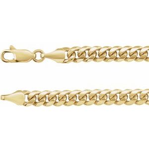 14K Yellow 5 mm Miami Cuban Curb 24" Chain