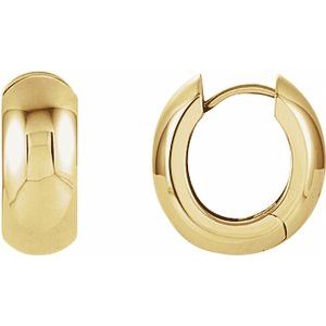 14K Yellow Hinged 16.75 mm Hoop Earrings