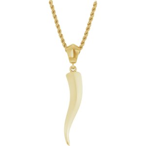 14K Yellow Italian Horn 20 Necklace