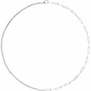 14K White 3 1/4 CTW Lab-Grown Diamond Line 18" Necklace