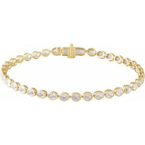 14K Yellow 4 9/10 CTW Lab-Grown Diamond Line 7 Bracelet