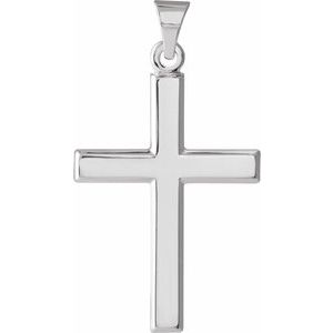 14K White Cross Pendant