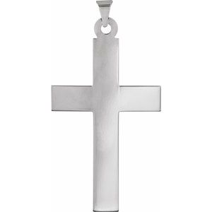 14K White Cross Pendant
