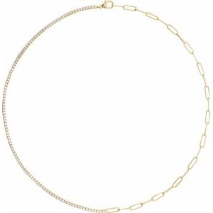 14K Yellow 3 1/4 CTW Lab-Grown Diamond Line 18 Necklace
