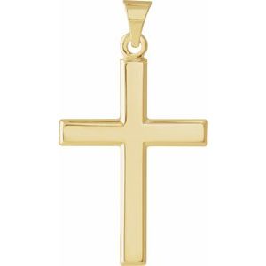 14K Yellow Cross Pendant