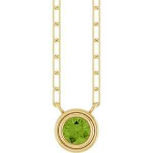 14K Yellow Natural Peridot 18 Necklace