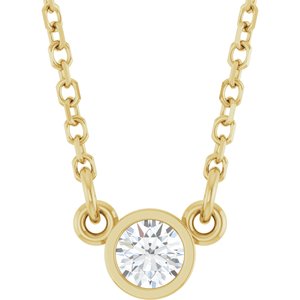 14K Yellow 1/10 CT Lab-Grown Diamond Solitaire 18" Necklace