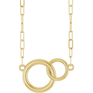14K Yellow  Interlocking Circle 18 Necklace