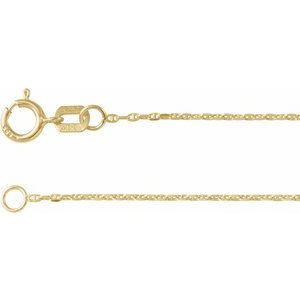 14K Yellow 1 mm Diamond-Cut Anchor 24" Chain