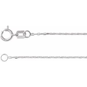 14K White 1 mm Diamond-Cut Anchor 20" Chain