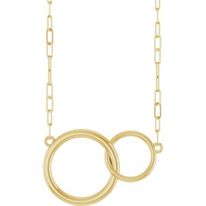 14K Yellow  Interlocking Circle 18 Necklace