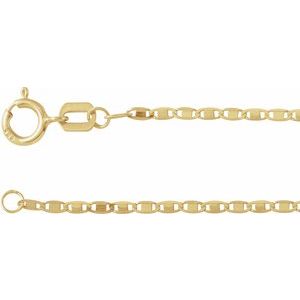 14K Yellow 1.3 mm Mirror 16" Chain