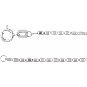 14K White 1.3 mm Mirror 20 Chain