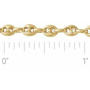 14K Yellow 3.8 mm Hollow Puffed Anchor Chain by the Inch