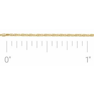 14K Yellow 1 mm Diamond-Cut Anchor Chain by the Inch