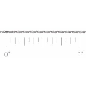 14K White 1 mm Diamond-Cut Anchor Chain by the Inch