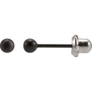Stainless Steel Black Oxidized 3 mm Ball Stud Piercing Earrings