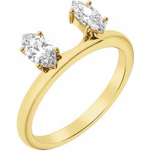 14K Yellow 1/2 CTW Lab-Grown Diamond Wrap-Style Ring Enhancer