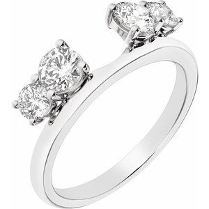 14K White 1 CTW Lab-Grown Diamond Wrap-Style Ring Enhancer