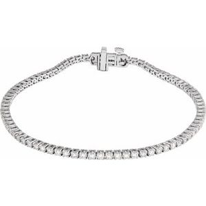 14K White 2 CTW Lab-Grown Diamond Line 7 Bracelet