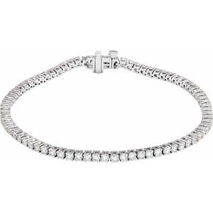 14K White 3 CTW Lab-Grown Diamond Line 7 Bracelet