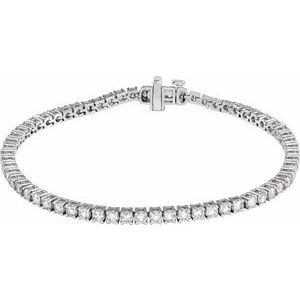 14K White 4 CTW Lab-Grown Diamond Line 7 Bracelet