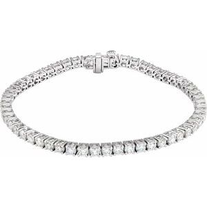 14K White 5 CTW Lab-Grown Diamond Line 7 Bracelet