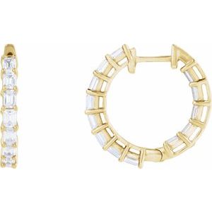 14K Yellow 3 CTW Lab-Grown Diamond Inside-Outside 21.2 mm Hoop Earrings