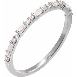 14K White 1/5 CTW Natural Diamond Stackable Ring