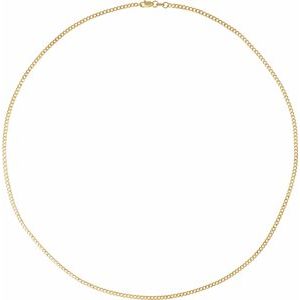 14K Yellow 1.95 mm Curb 24" Chain