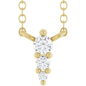 14K Yellow .05 CTW Natural Diamond Graduated 18" Necklace