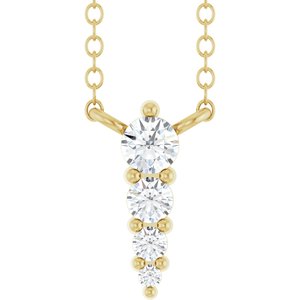 14K Yellow 1/8 CTW Lab-Grown Diamond Graduated 18 Necklace