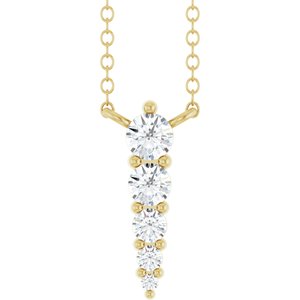 14K Yellow 1/5 CTW Natural Diamond Graduated 18 Necklace