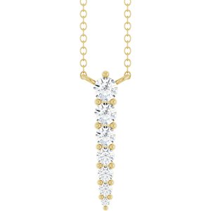 14K Yellow 1/6 CTW Lab-Grown Diamond Graduated 18" Necklace