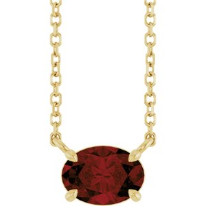 14K Yellow Natural Mozambique Garnet 18 Necklace