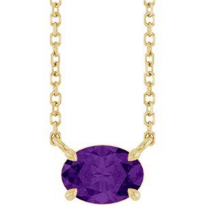 14K Yellow Natural Amethyst 18 Necklace