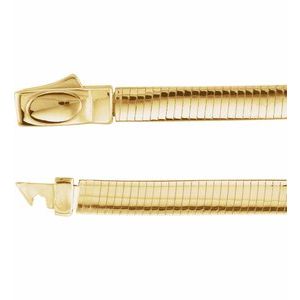 14K Yellow or White 4 mm Reversible Omega 18" Chain
