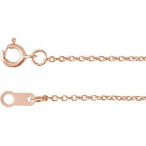 18K Rose 1 mm Cable 24 Chain