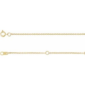 10K Yellow 1 mm Adjustable Cable 6 1/2-7 1/2 Chain