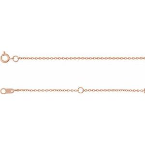 10K Rose 1 mm Adjustable Cable 6 1/2-7 1/2 Chain