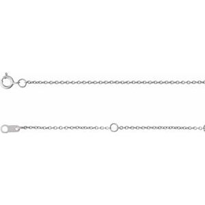 10K White 1 mm Adjustable Cable 6 1/2-7 1/2 Chain