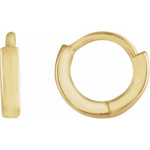 14K Yellow Hinged 8 mm Hoop Earrings