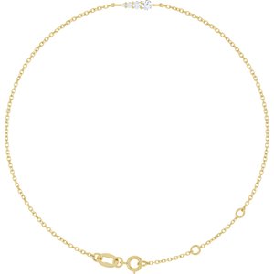 14K Yellow 1/10 Natural Diamond Graduated 6 1/2-7 1/2 Bracelet