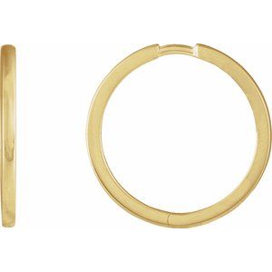 14K Yellow Hinged 20 mm Hoop Earrings