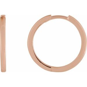 14K Rose Hinged 18 mm Hoop Earring