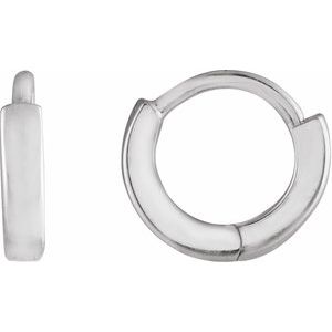 14K White Hinged 8 mm Hoop Earring