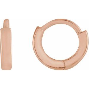 14K Rose Hinged 8 mm Hoop Earrings