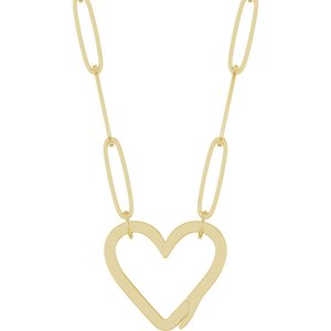 14K Yellow Heart Charm 18 Necklace