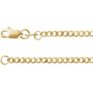 14K Yellow 1.95 mm Curb 16-18-20-24 Chain