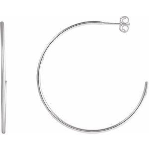 Sterling Silver 38 mm Hoop Earrings